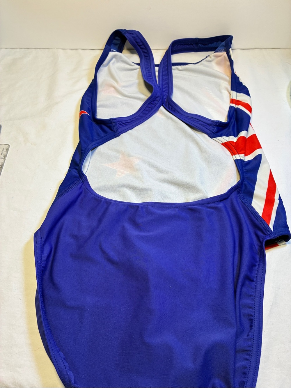 Speedo Girls Swim Suit New Zealand flag tags cut see measurements - Picture 6 of 8